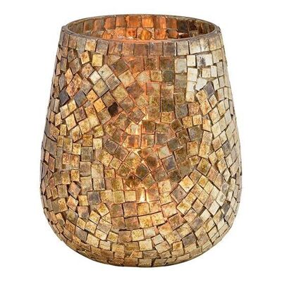 Mosaïque lanterne en verre à champagne (L / H / P) 13x15x13cm