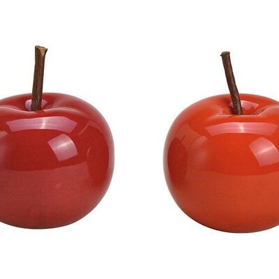 Ceramic apple red 2-fold, (W / H / D) 8x7x8cm