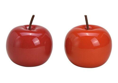 Apfel  aus Keramik Rot 2-fach, (B/H/T) 9x8x9cm