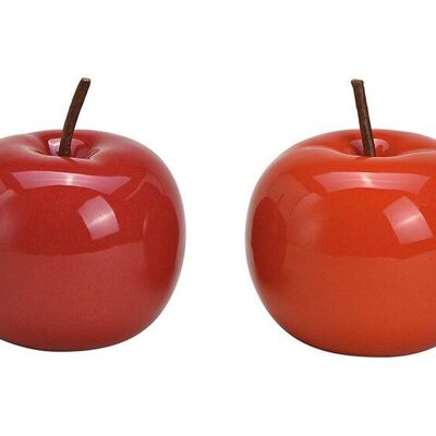 Ceramic apple red 2-fold, (W / H / D) 9x8x9cm