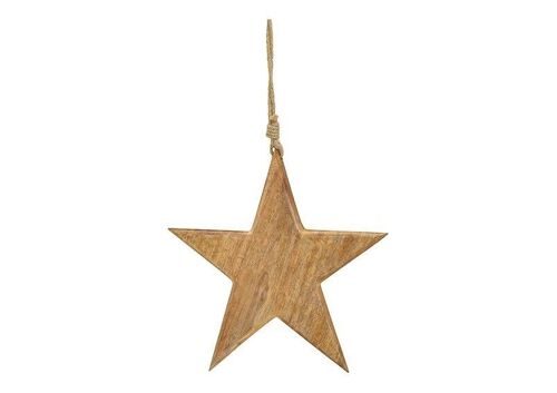 Hänger Stern aus Mangoholz Braun (B/H/T) 24x24x1,5cm