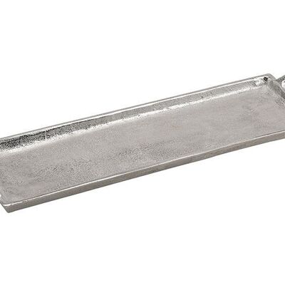 Tray with handle made of metal silver (W / H / D) 44x3x13cm
