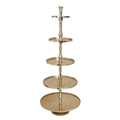 Etagere con 5 livelli in metallo dorato (L/A/P) 25/34/42/53/64x158cm