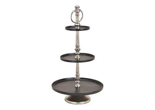 Etagere mit 3 Ebene aus Metall Schwarz (H) 55cm Ø13/19/28cm