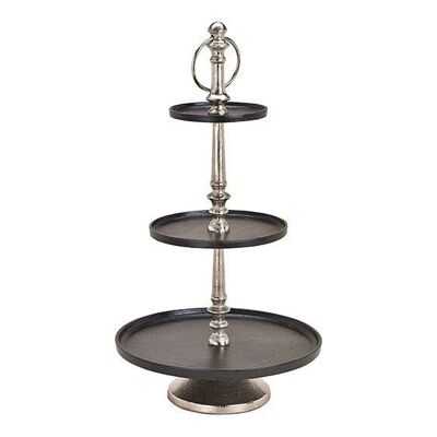 Etagere with 3 levels made of metal black (H) 55cm Ø13 / 19 / 28cm