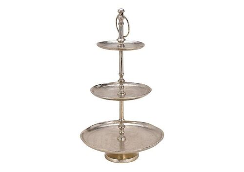 Etagere 3 stöckig  aus Metall Silber (H) 47cm Ø15cm/19cm/26cm