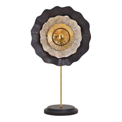 Aufsteller Blume aus Metall Schwarz, gold (B/H/T) 28x49x14cm