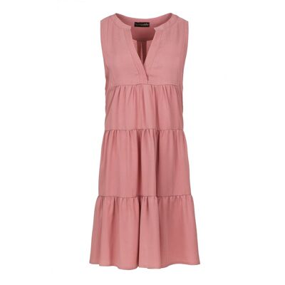 Robe trapèze rose poudré sans manches