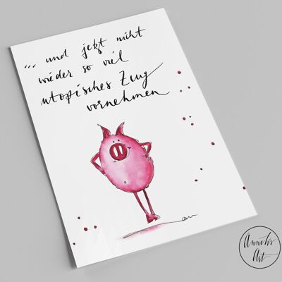 New Year Card | Don't do utopian stuff | Good intentions | New Year's Eve postcard