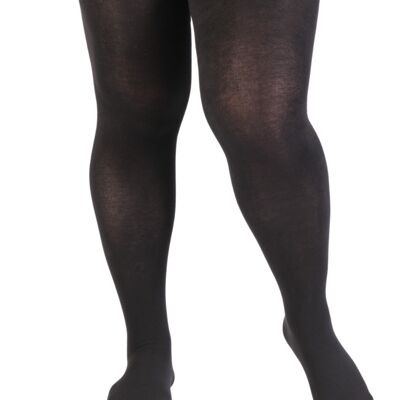 NONA plus size black cotton tights for women