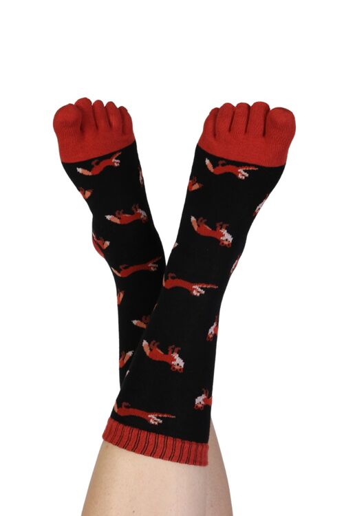 FOX black toe socks with foxes
