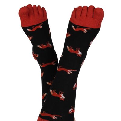 FOX black toe socks with foxes