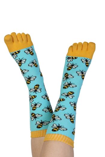 Chaussettes BEE bout bleu avec abeilles 1
