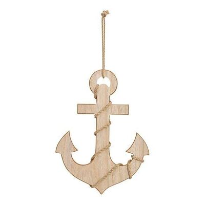 Hanger anchor maritime made of wood brown (W / H / D) 30x21x1cm