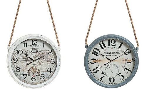 Wall clock vintage, 2 assorted, W8 x D30