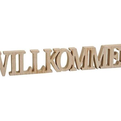 Aufsteller, Schriftzug Willkommen aus Holz, B60 x T2 x H9 cm