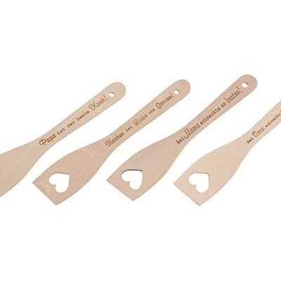 Kitchen spatula with slogan made of wood nature 4-fold, (W / H) 30x6cm