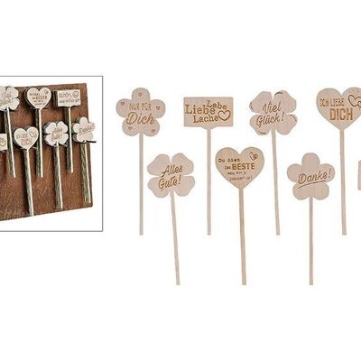 Holzdisplay ALLGEMEIN Pflanzenstecker  80 stk. auf Display aus Holz Natur 8-fach, (B/H) 7x28cm