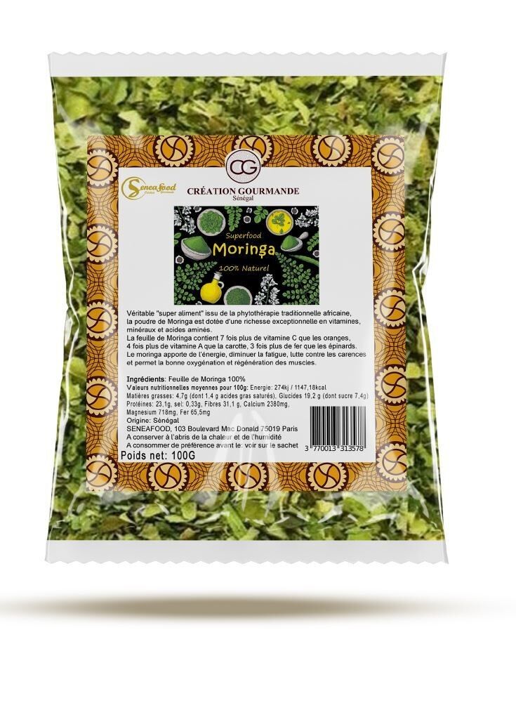 Busta di foglie di Moringa da 100g