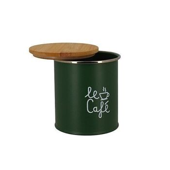 Boîte à café h12,5cm en acier carbone 3 coloris assortis avec couvercle 2