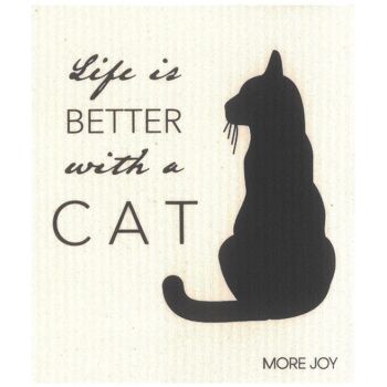Discloth La vie est meilleure avec un chat 1