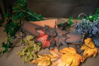 Ceinture réglable en cuir d'elfe avec des feuilles en druide de GN marron 4