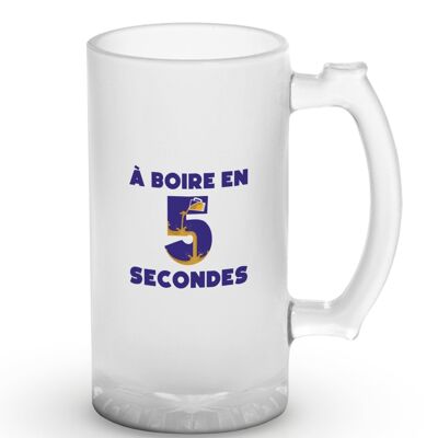 Chope de bière "À boire en 5 secondes"