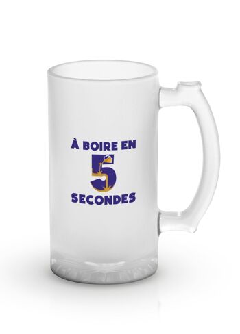 Chope de bière "À boire en 5 secondes"