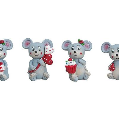 Poly mouse, 4 assorted, W5 x D4 x H6 cm