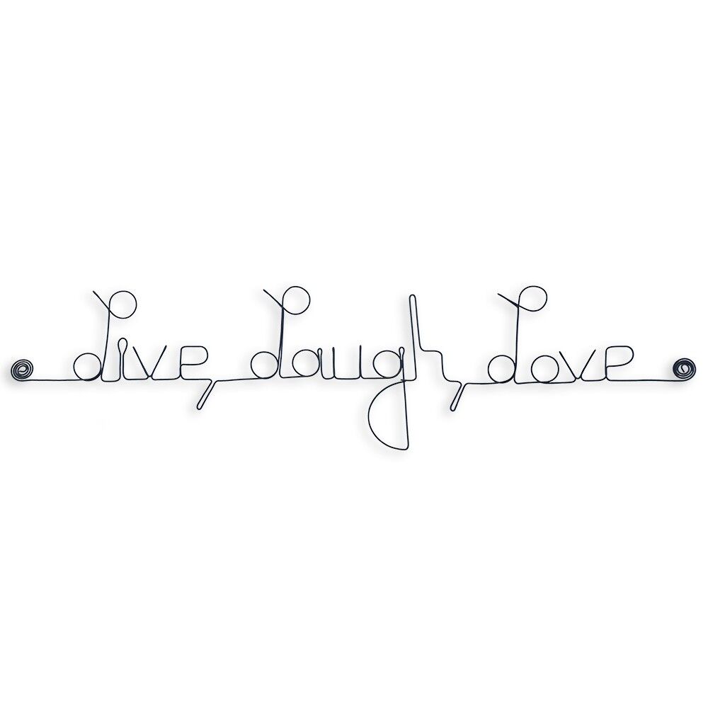 Decorazione da parete in filo metallico "Live, Laugh, Love" - ​​Regalo di San Valentino/Nozze - da appuntare