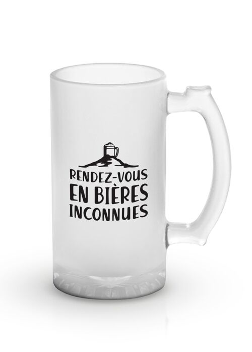 Chope de bière "Rendez-vous en bières inconnues"