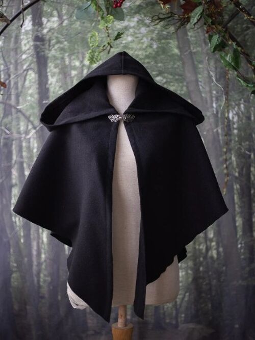 Black Hood Witch Cape Capelet witchcraft gothic cottagecore
