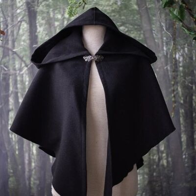 Black Hood Witch Cape Capelet brujería cabaña gótica