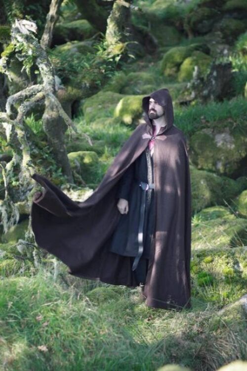 Brown cloak vegan wool druid long cape