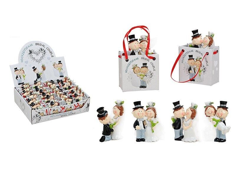 Hochzeitspaar in Tüte aus Poly, 4-fach sortiert, 4 cm