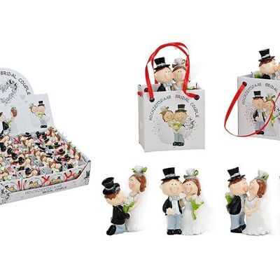 Wedding couple in a poly bag, 4 assorted, 4 cm