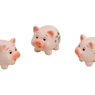 Mini cochon porte-bonheur en céramique, "Bonne chance", L4 x P3 x H3 cm