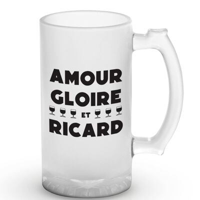 "Love, glory and Ricard" beer mug