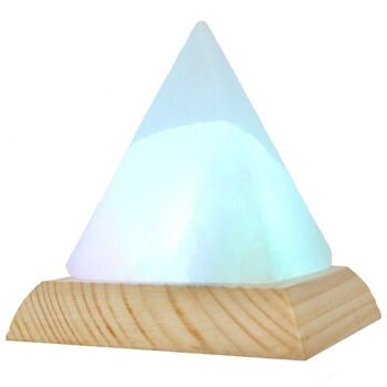 Lampe à Sel USB Pyramide Blanche 3