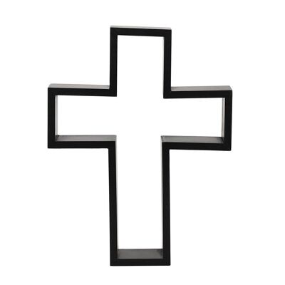 Schwarzes Kruzifix-Regaldisplay