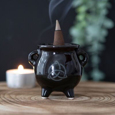 Triquetra Cauldron Räucherstäbchenhalter aus Keramik