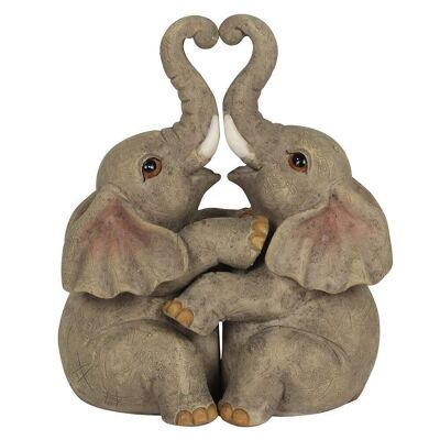Adorno de pareja de elefantes con abrazo de elefante