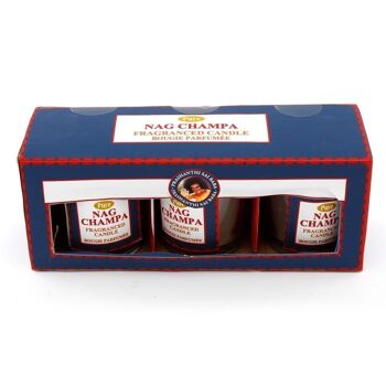 Ensemble de 3 bougies votives Nag Champa