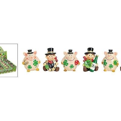 Lucky charm made of poly, 6 assorted (W / H / D) 3x4x2 cm