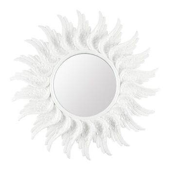 Miroir aile d'ange rond à paillettes blanches de 47 cm 1