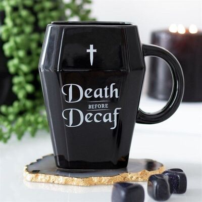 Morte prima della tazza della bara decaffeinato