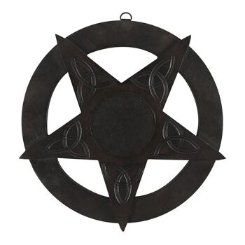 Pentagramme en bois noir de 12 pouces 1