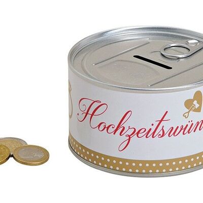 Money box wedding wishes made of metal colored (W / H / D) 10x6x10cm