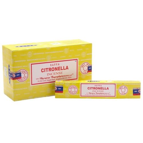 Set of 12 Packets of Citronella Incense Sticks by Satya