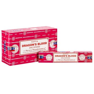 Set di 12 pacchetti di bastoncini di incenso Dragon's Blood di Satya